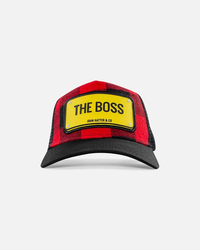 John Hatter Rubber - The Boss Check Black/Red - Cap