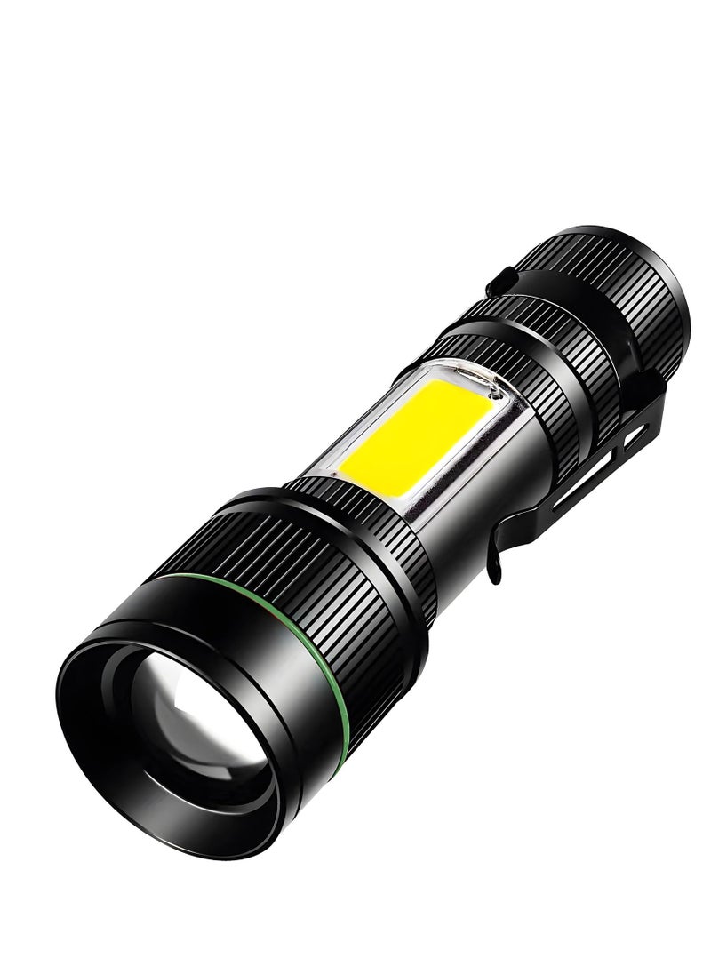 SYOSI High-Powered LED Flashlight Rechargeable, EDC 2000 Lumens Zoomable Small Tactical Flashlight, 3 Modes with COB Work Light Long Lasting for Camping, Emergencies, Outdoors, Gifts Men&Women  - Image 1