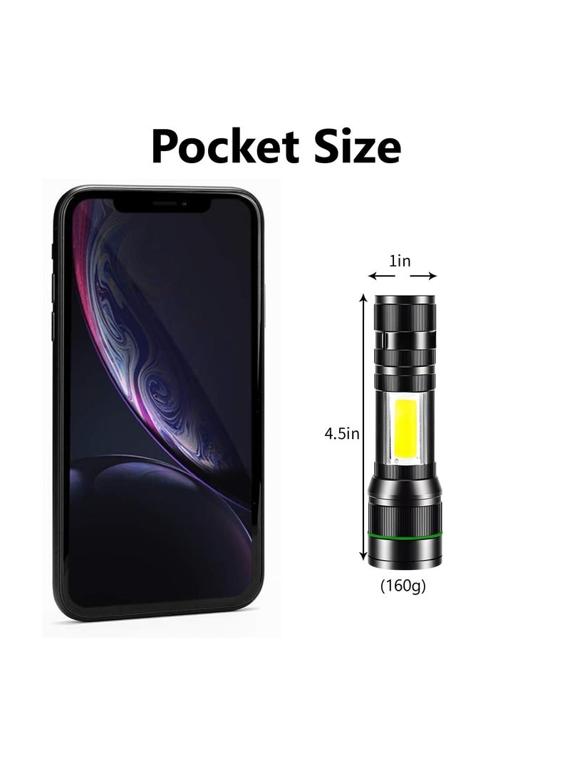 SYOSI High-Powered LED Flashlight Rechargeable, EDC 2000 Lumens Zoomable Small Tactical Flashlight, 3 Modes with COB Work Light Long Lasting for Camping, Emergencies, Outdoors, Gifts Men&Women  - Image 5