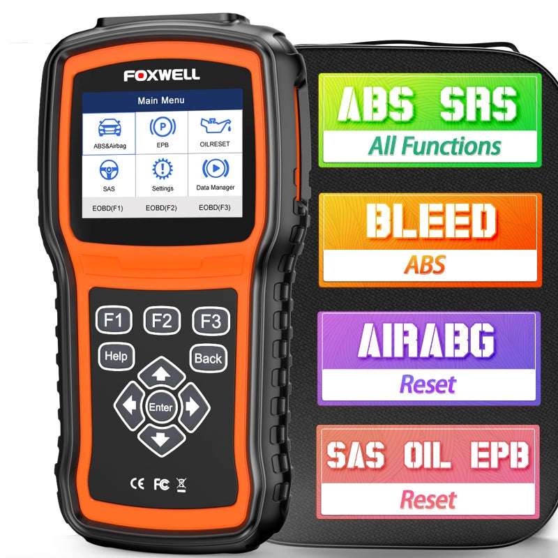FOXWELL NT630 Plus OBD2 Scanner with ABS and SRS Full Functions ABS Auto Bleed Car Diagnostic Tool Code Reader with Live Data Bidirectional Scan Tool 5 Service Resets