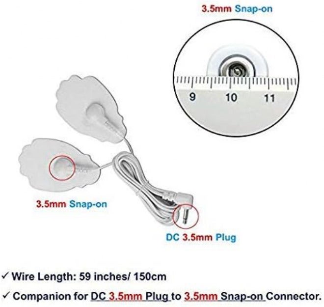 HARPIMER Tens Replacement Lead Wires 3.5mm Plug to 3.5mm Snap-on Connector(4 Pieces) - Image 2