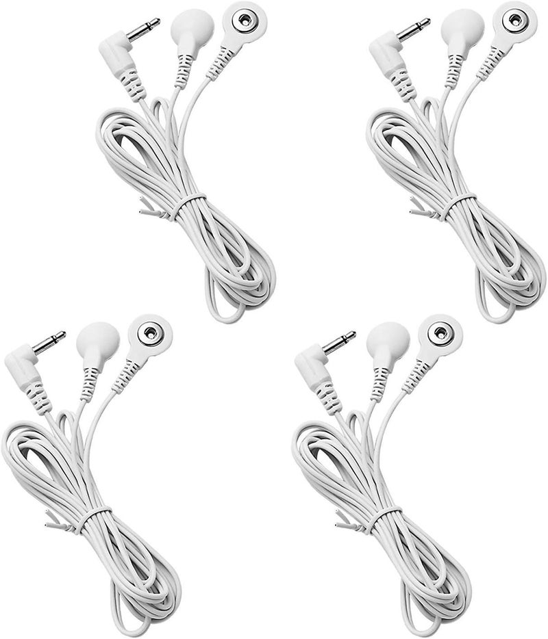 HARPIMER Tens Replacement Lead Wires 3.5mm Plug to 3.5mm Snap-on Connector(4 Pieces) - Image 1
