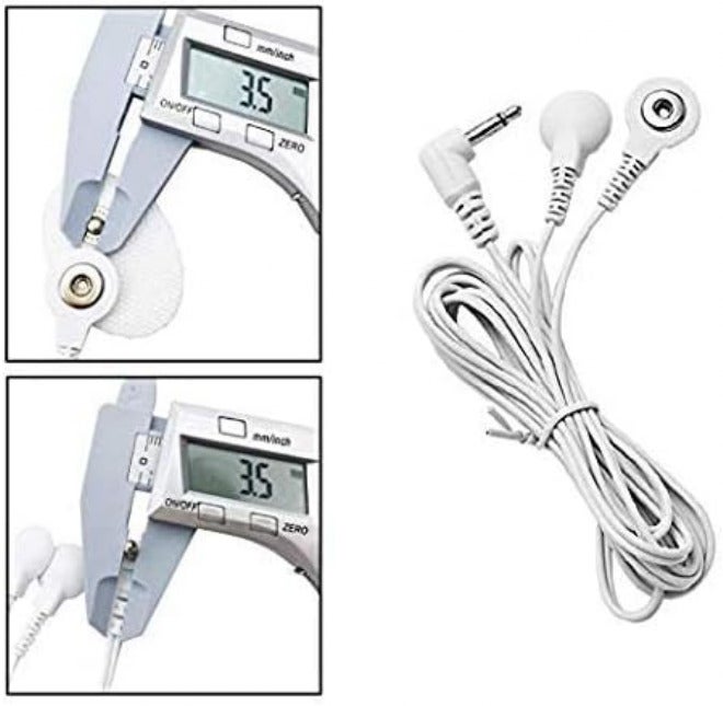 HARPIMER Tens Replacement Lead Wires 3.5mm Plug to 3.5mm Snap-on Connector(4 Pieces) - Image 3