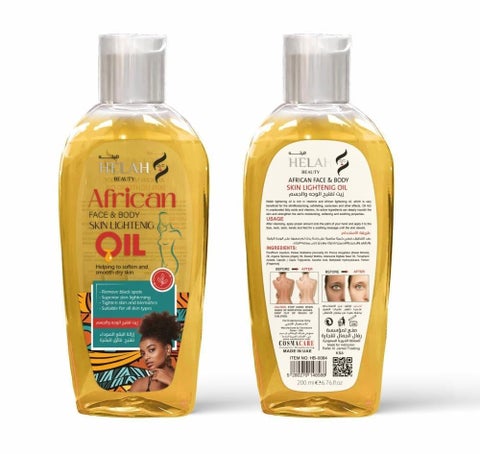 HELAH BEAUTY African Brightening Oil for Face & Body 200ml – Even Skin Tone & Deep Natural Hydration