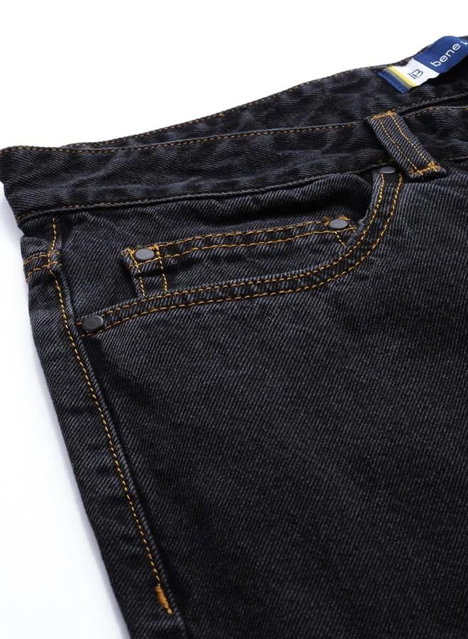 Styli Men Mid-Rise Straight Fit Jeans By Bene Kleed