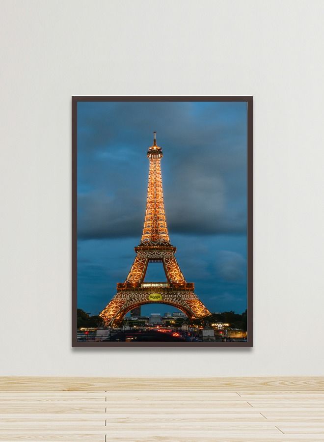 ماركتنا لوحة جدارية قماشية فنية لتزيين الحائط بتصميم عصري مع برواز بني مجوف مقاس 120x80سم قطعة واحدة - Image 1