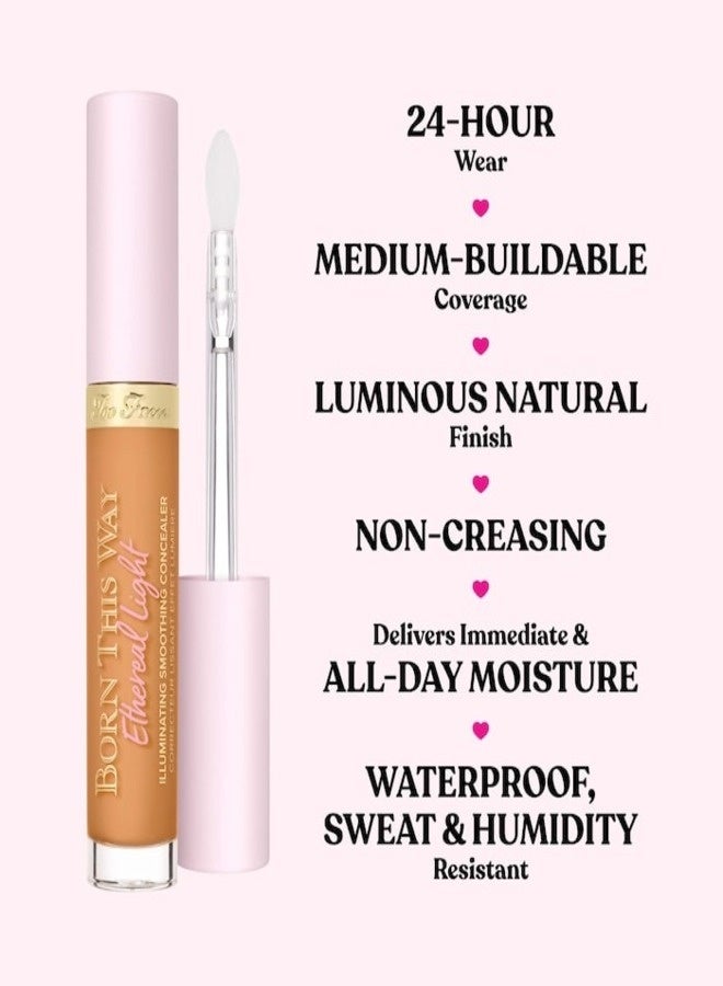 Too FacedCosmetics Too Faced Born This Way Ethereal Light Illuminating Smoothing Concealer Caramel Drizzle - Deep With Golden Undertones 5ml - Image 5
