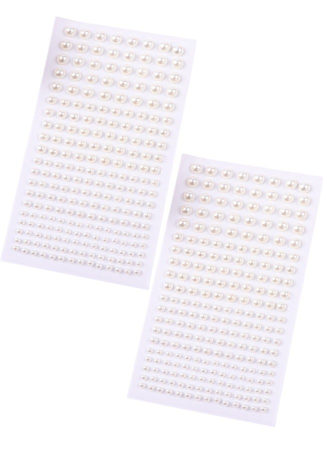 2 قطع ملصق ظلال عيون ذاتي اللصق باللون الأبيض اللؤلؤي ثلاثي الأبعاد، إكسسوارات فنية لتزيين الأظافر النسائية للأطفال (660 قطعة) - Image 1