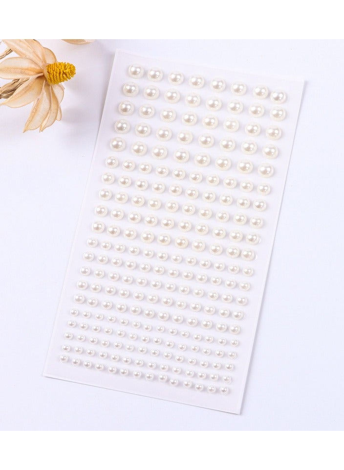 2 قطع ملصق ظلال عيون ذاتي اللصق باللون الأبيض اللؤلؤي ثلاثي الأبعاد، إكسسوارات فنية لتزيين الأظافر النسائية للأطفال (660 قطعة) - Image 2