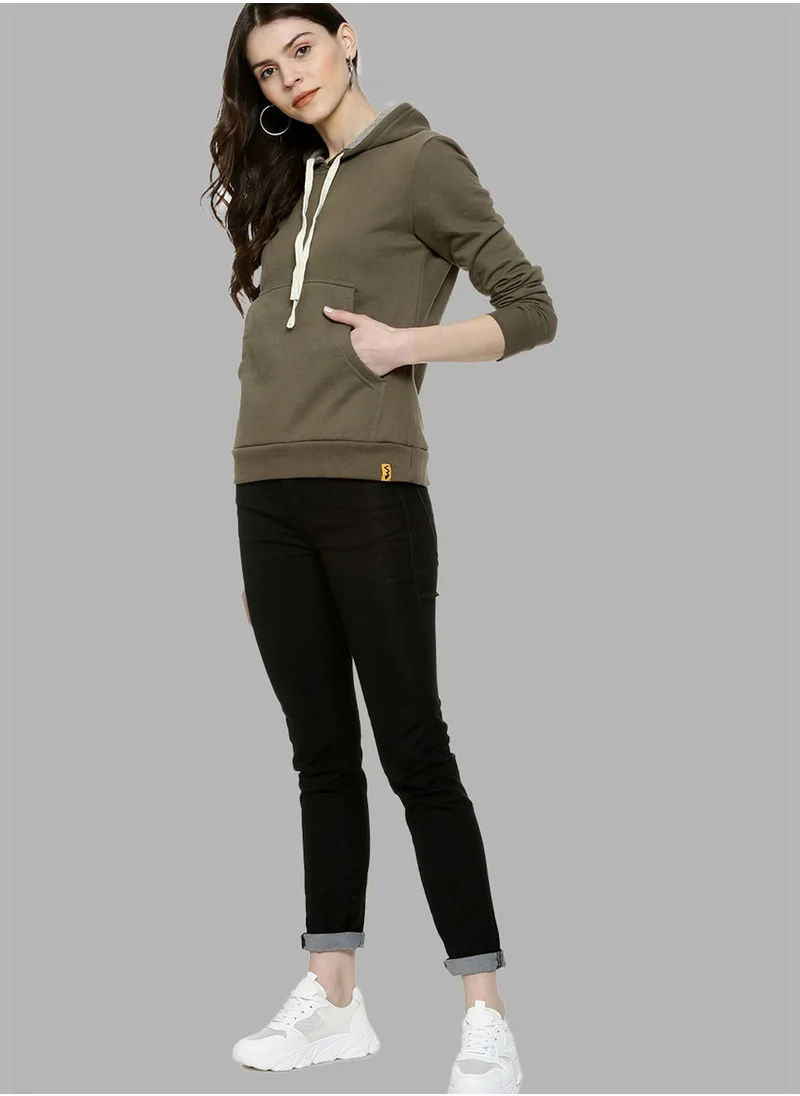 Campus Sutra Front Pocket Printed Hoodie