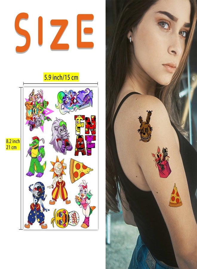 Pounchi Horror Game Temporary Tattoos (8 Sheets) Gifts Cartoon Decor Cosplay Waterproof Temporary Tattoos Video Game Stickers Party Favors Supplies for Teens Man Woman - Image 2