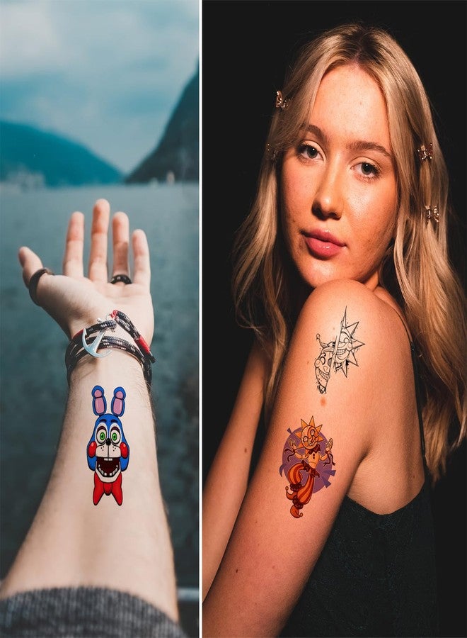 Pounchi Horror Game Temporary Tattoos (8 Sheets) Gifts Cartoon Decor Cosplay Waterproof Temporary Tattoos Video Game Stickers Party Favors Supplies for Teens Man Woman - Image 4
