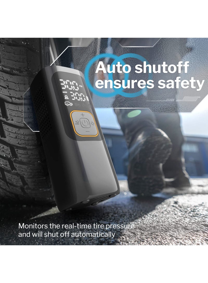 Tire Inflator Portable Air Compressor Air Pump for Car Tires by  w/Auto-Shutoff Air Compressor for Car (160PSI) Powerful And Portable Tire Inflator Compact Bike Pump - Image 2