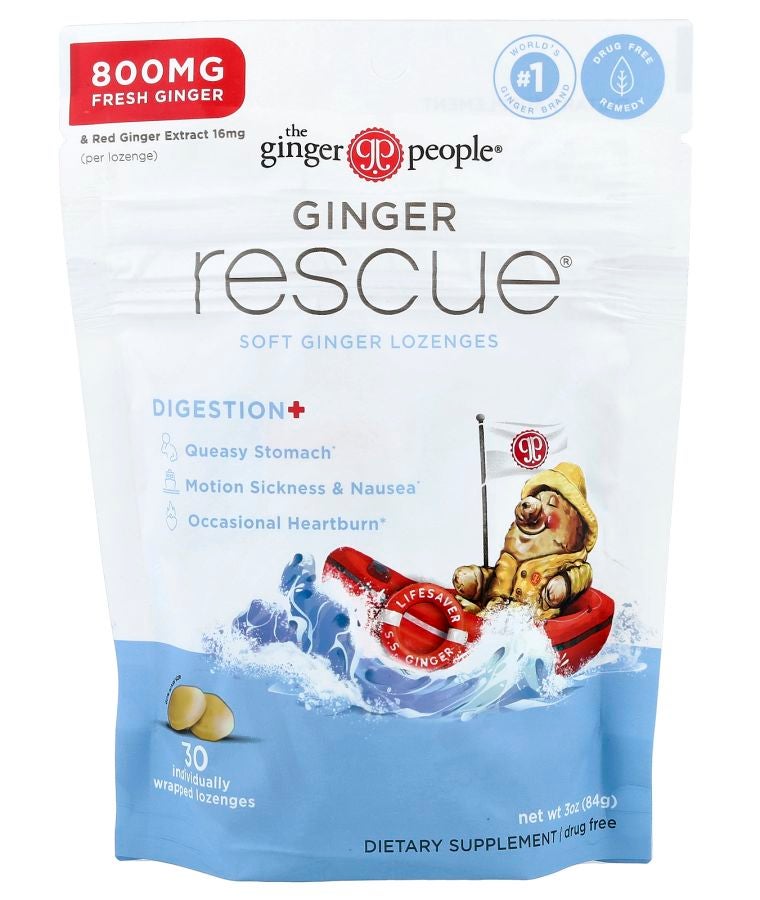 The Ginger People Ginger Rescue® Soft Ginger Lozenges 30 Individually Wrapped Lozenges