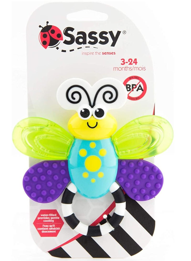 Sassy Flutterby Teether | Water-Filled Teether Soothes Gums | Variety Of Textures Massage Gums | For Ages 3 Months And Up (80106) - Image 4