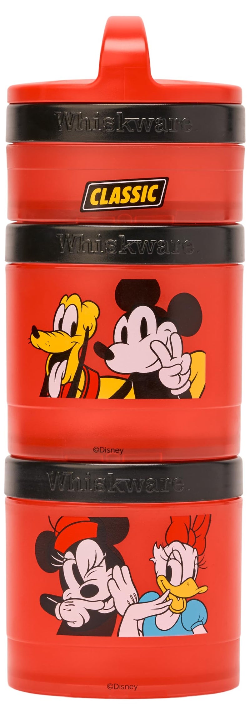 Whiskware Disney Mickey Mouse and Friends Stackable Snack Containers for Babies Toddlers and Kids 3 Stackable Snack Cups for School and Travel Cupholder Friendly Classic - Image 3