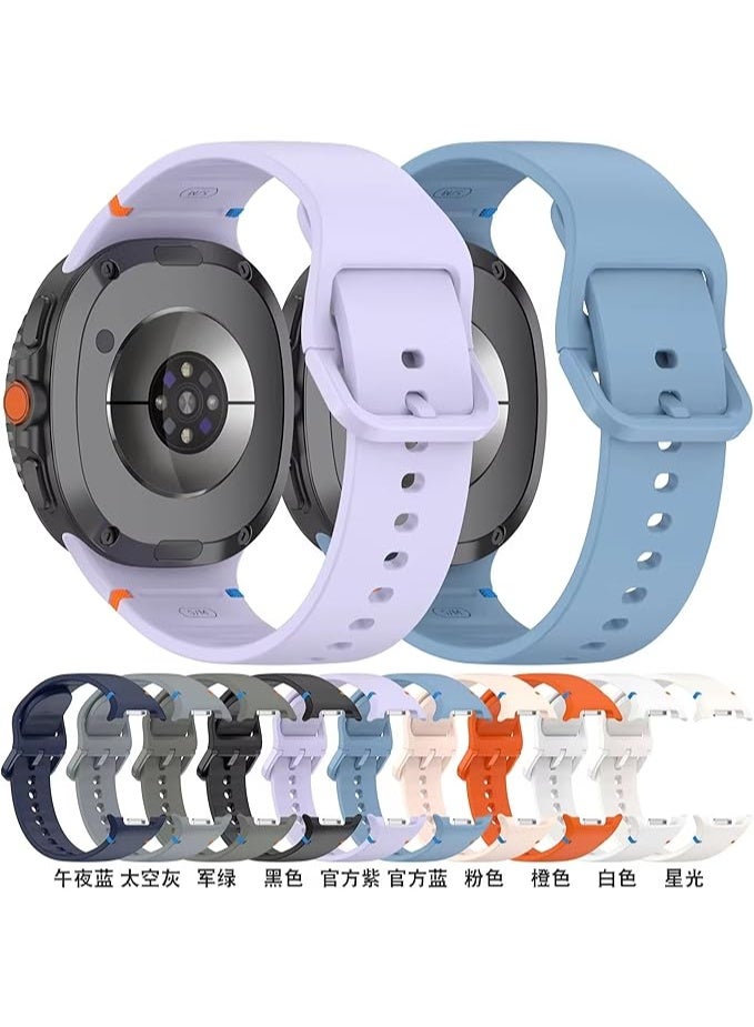 Sport Band for Samsung Galaxy Watch 8 Band 40mm 44mm/8 Classic 46mm Men Women,No Gap Soft Silicone Rubber Replacement Strap Waterproof Wristband for Samsung Galaxy Watch 8 Classic Bands 46 44 40 mm - Image 2