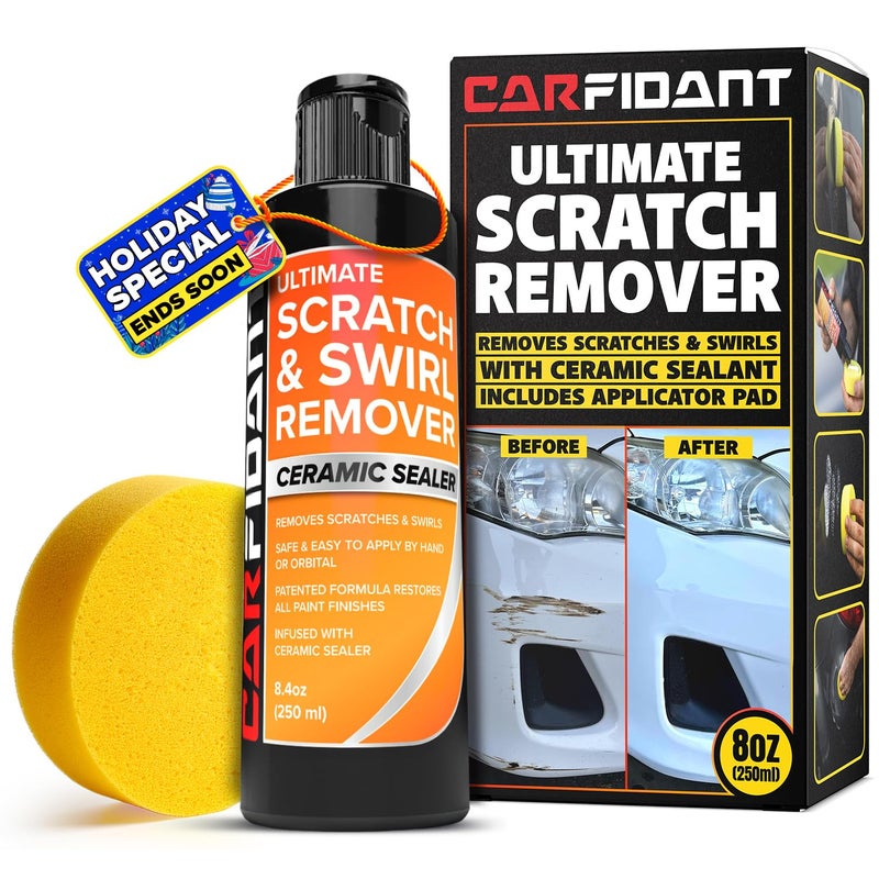 Carfidant Scratch Repair and Swirl Remover - Car Paint Scratch Remover & Restorer Kit with Buffer Pad - Polishing & Waxing Kits - Compound for Vehicles Paint Repair - 8.4 fl. Oz. - Image 1