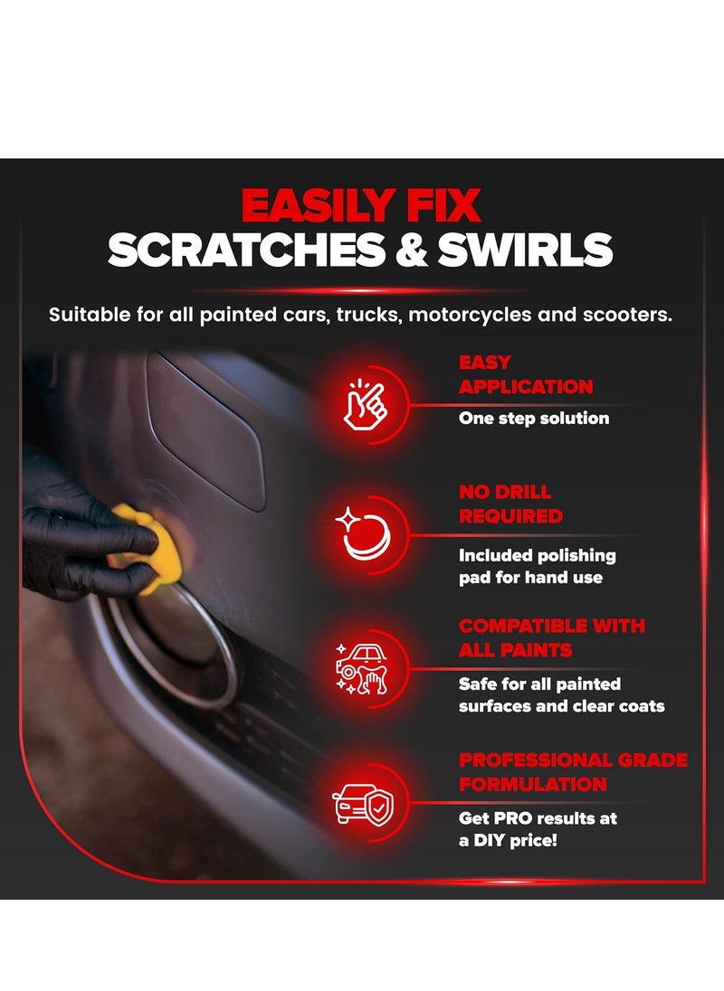 Carfidant Scratch and Swirl Remover - Car Scratch Remover for Scratches with Buffer Pad, Scratch Remover for Vehicles Repair Paint Any Color - Rubbing Compound for Cars