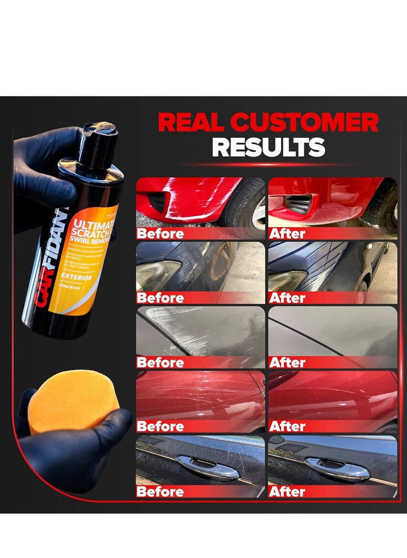 Carfidant Scratch and Swirl Remover - Car Scratch Remover for Scratches with Buffer Pad, Scratch Remover for Vehicles Repair Paint Any Color - Rubbing Compound for Cars