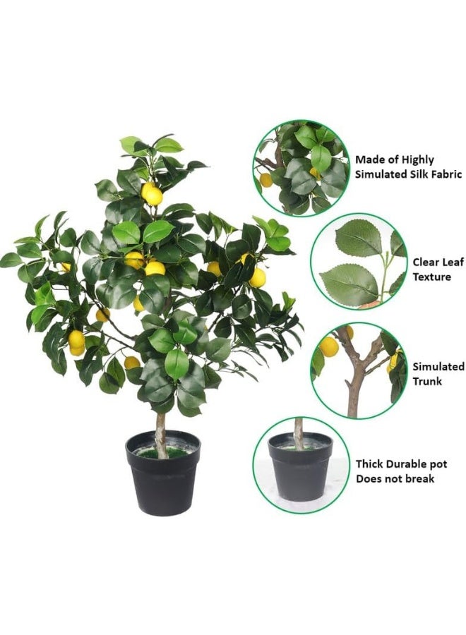 Generic Nearly Natural Real Touch Artificial Lemon Plant 75X75X95 Cm Green-Brown  - Image 3