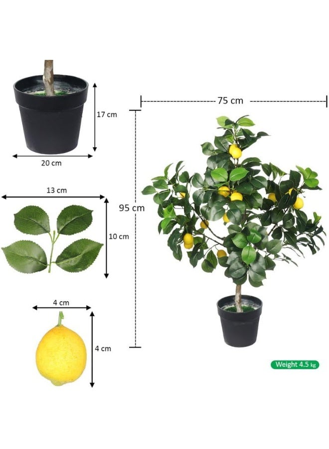 Generic Nearly Natural Real Touch Artificial Lemon Plant 75X75X95 Cm Green-Brown  - Image 2