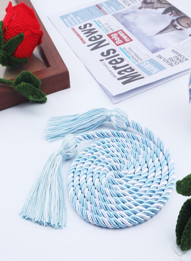 Nelisylux Graduation Cords, Cords for Graduation 2026, Light Blue White 68" Grad Chords Honor Cord Tassel Ropes for Grad Accessories Party Decorations Ceremonies College Students Master Doctoral Bachelor Gown - Image 3