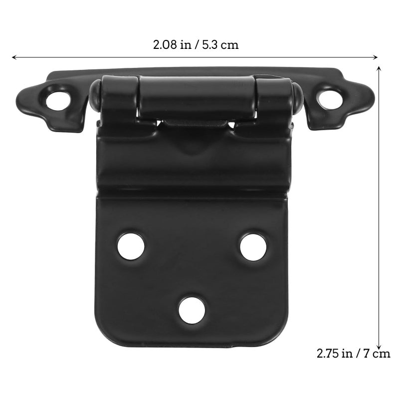10pcs Black Powder Coated Iron Cabinet Hinges Self Closing Heavy Duty For Kitchen Cupboard - Image 3