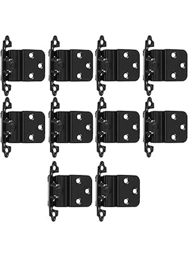 10pcs Black Powder Coated Iron Cabinet Hinges Self Closing Heavy Duty For Kitchen Cupboard - Image 1