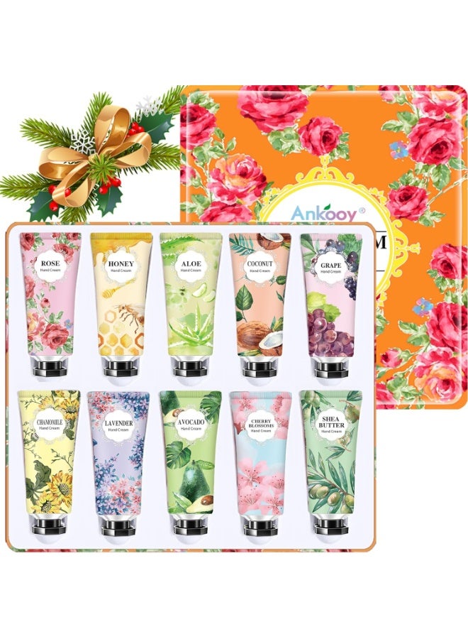 Ankooy10 Pack Hand Cream Gifts Set, Stocking Stuffers for Teen Girls,Adults, Christmas Gifts for Women,Gifts for Teachers,Natural Plant Fragrance Scented Hand Lotion Travel Size Mini Lotion With Shea Butter - Image 1