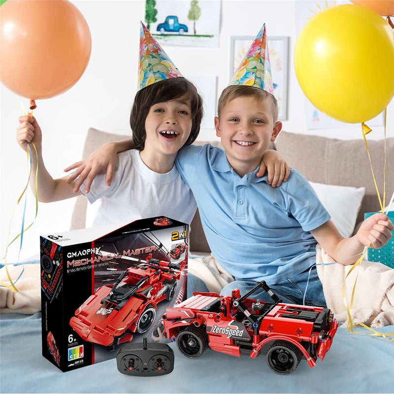 GMAOPHY STEM Toy Building Toys Gifts for Age 5, 6, 7, 8, 9, 10, 11, 12 Years Old Kids Boys Girls, 2 in 1 Remote Control Racing Car Building Blocks, 351 Pcs DIY Building Kits, Engineering Construction Toy - Image 5