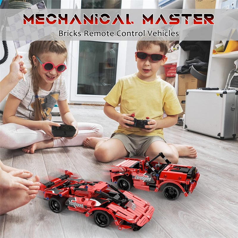 GMAOPHY STEM Toy Building Toys Gifts for Age 5, 6, 7, 8, 9, 10, 11, 12 Years Old Kids Boys Girls, 2 in 1 Remote Control Racing Car Building Blocks, 351 Pcs DIY Building Kits, Engineering Construction Toy - Image 4