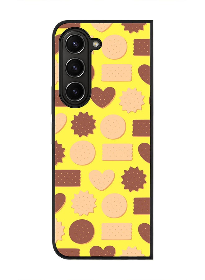 Stylizedd Rugged Black edge case for Samsung Galaxy Z Fold5, Slim fit Soft Case Flexible Rubber Edges Anti Drop TPU Gel Thin Cover -  Hearty Biscuits  - Image 1