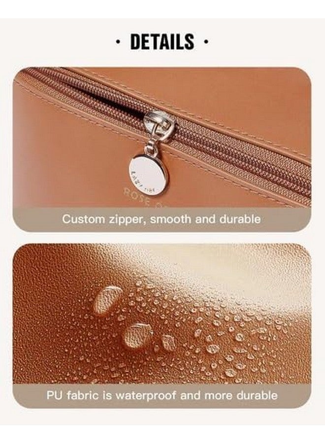 FLUZOV Large Capacity Travel Cosmetic Bag with Handle and Divider - Multifunctional Makeup Bag for Easy Access, Waterproof - Image 2