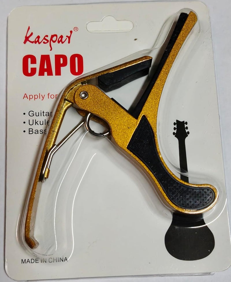 Universal Aluminium Guitar Capo Guitar Metal Capo Quick For Ukulele, Electric And Acoustic Guitars (Golden)
