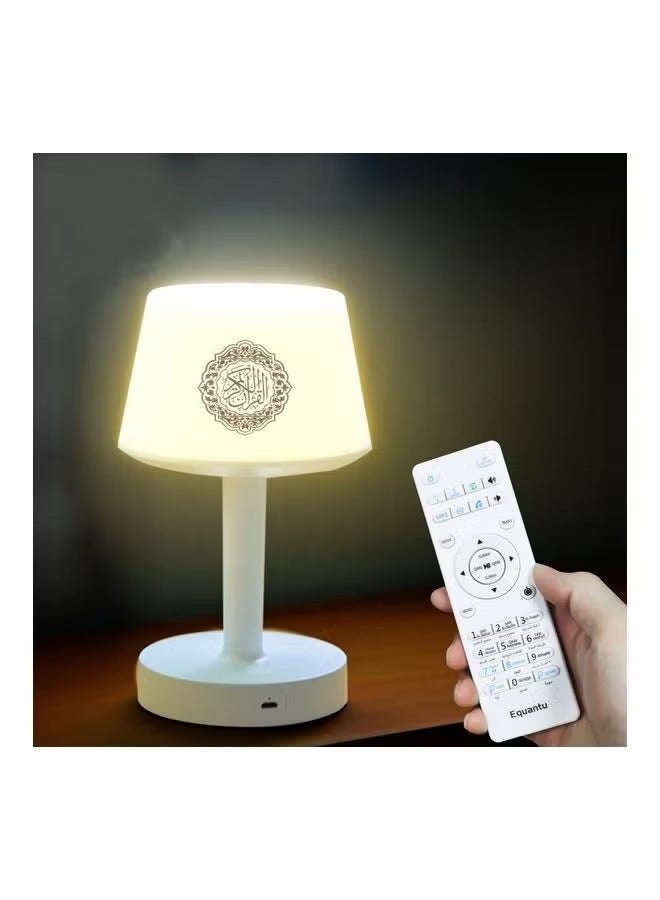 ACLIX Desk Lamp Qur'an Speaker-Bluetooth, 7 Colors LED Touch Table Lamp 8GB, With 16 Reciters Plus 16 Translations (SQ-917) White - Image 1