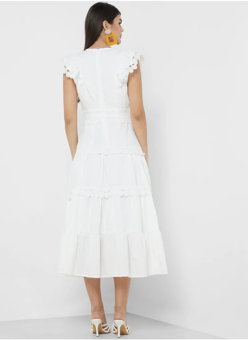 ELLA Dress With Tiered Lace Trim