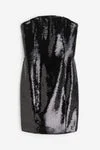 H&M Sequined Bandeau Dress