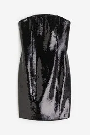 H&M Sequined Bandeau Dress
