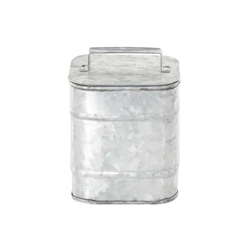 Deco 79 Metal Decorative Canisters Decorative Containers, Set of 2 Decorative Keepsake Boxes 8", 7"H, Silver - Image 4