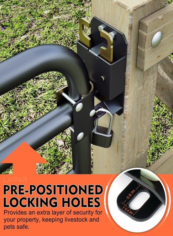 Lupar 2 Way Farm Gate Latch, Heavy-Duty Lockable Fence Latch with Self-Locking Nut, Black Livestock Gate Latch Compatible with Pastures, Stables, Ranches, Horse Corrals,Farms - Image 4