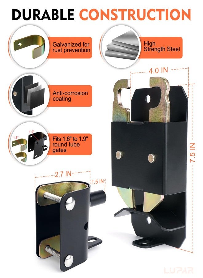 Lupar 2 Way Farm Gate Latch, Heavy-Duty Lockable Fence Latch with Self-Locking Nut, Black Livestock Gate Latch Compatible with Pastures, Stables, Ranches, Horse Corrals,Farms - Image 2