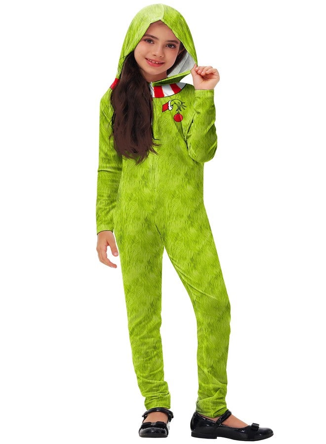 AOBUTE Christmas Green Monster Bodysuits Dr Hooded Sauss Jumpsuits Holiday Clothing S - Image 1