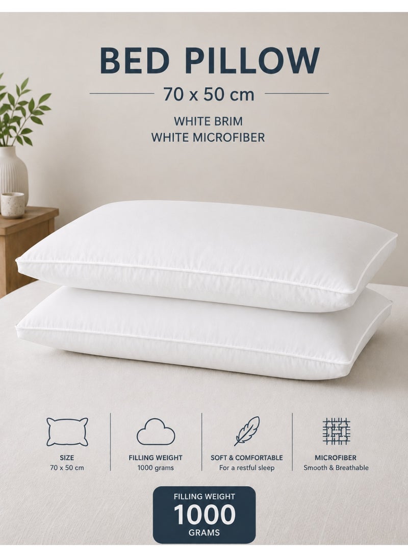 F.A.M.S Hotel Style Luxury Pillow – 70×50 cm, Premium Microfiber Filling, Cotton Blend Cover, Hypoallergenic, Soft & Supportive – Perfect for Home & Guest Room - Image 1