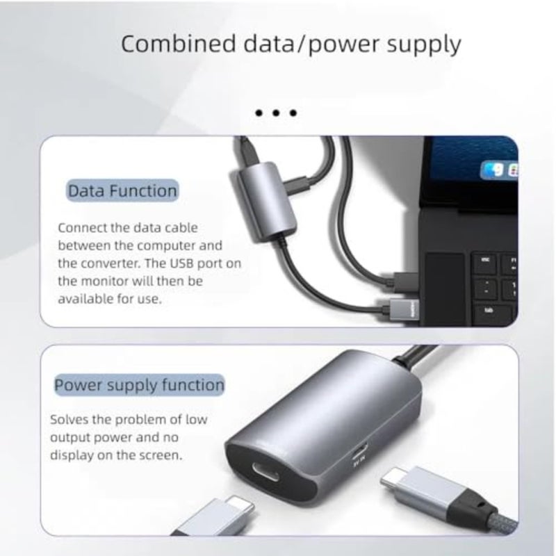 محول HDMI إلى USB C 4K60 هرتز، غلاف من الألومنيوم، محول مجدول من النايلون للشاشة المحمولة، نظارات AR XREAL One/Air 2 Pro/VITURE Pro/Rokid، PS4/5، B0X، ROG Ally، DC 5V - Image 2