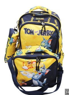 Gharibo Bags School backpack with lunch bag Size 17 model 32 Tom & Jerry  - Image 1