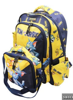 Gharibo Bags School backpack with lunch bag Size 17 model 32 Tom & Jerry  - Image 4