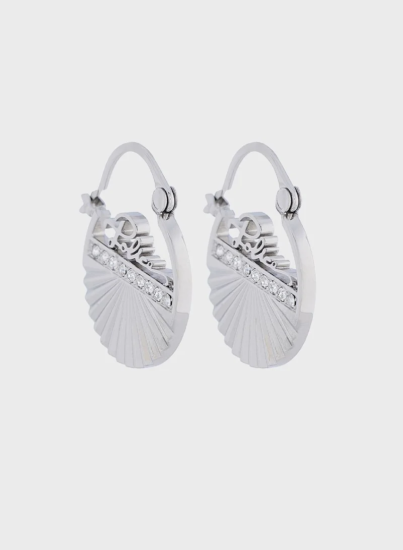 POLICE Stainless Steel Earrings With Crystals
