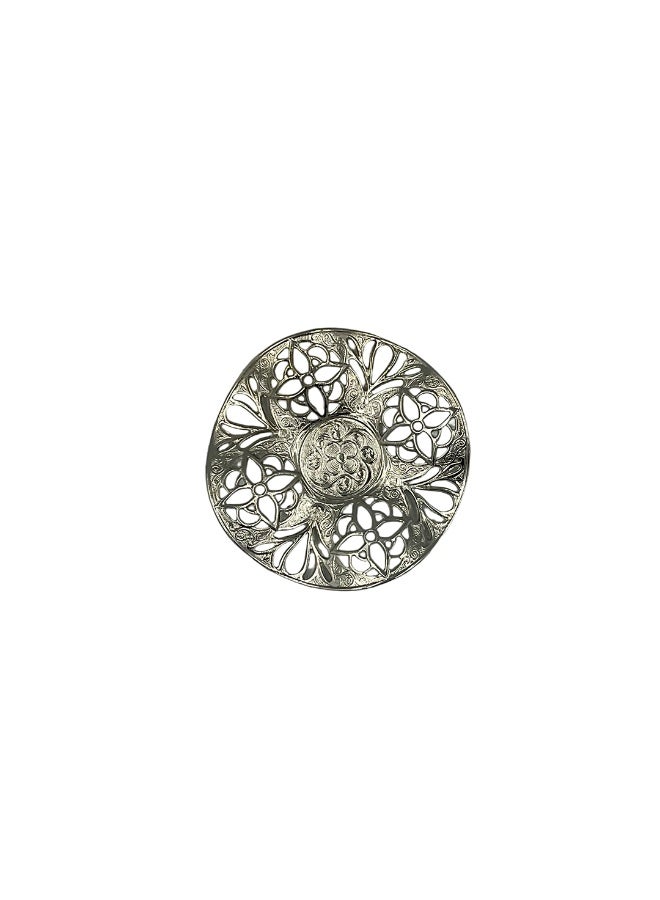 أكار طقم قهوة تركية فاخر من فنجانين مع حوامل وصحون بالتراث العثماني الأنيق باللون الأسود والفضي – صناعة تركية - Image 5