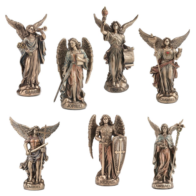 Veronese Design 4 The Seven Archangel Set Polystone Hand Painted Bronze Finish Collectible Figurine Home Decor - Image 1